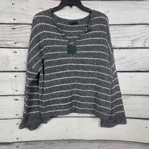 Strickpullover Blu Pepper L grau weiß gestreift - Bild 1 von 8