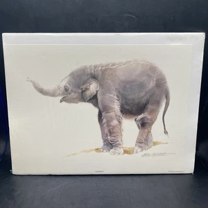 Sharon Stolzenberger Ganesh Baby Elephant Watercolor 15”x11" 1998 Signed 340/500 - Picture 1 of 10
