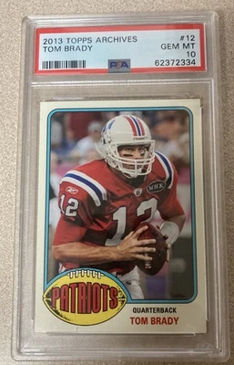 2013 TOPPS ARCHIVES # 12 TOM BRADY / PSA 10 GEM MINT - Image 1 of 2
