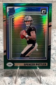 2024 Donruss Optic Spencer Rattler Rated Rookie Green Hyper #289 Saints Rookie - Picture 1 of 2