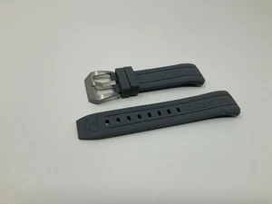 NOS Swiss Legend Neptune Grey Rubber Strap with brushed steel buckle 14mm - Picture 1 of 8