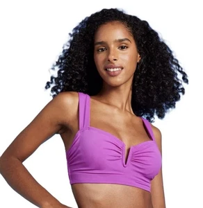 Shade & Shore V-Bügel gepolstertes Bikini Oberteil Gr. 32D - lila - NEU - Bild 1 von 7
