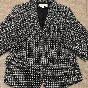 Hugo Boss Jomanda Women’s Black White Tweed Blazer Jacket size 4 $445 - Picture 1 of 8