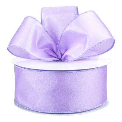 Christmas Lavender 2.5" x 5 yd Solid Wired Ribbon Iridescent Spring Summer - Image 1 of 4