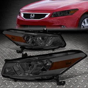 FOR 08-12 HONDA ACCORD COUPE SMOKED/AMBER CORNER PROJECTOR HEADLIGHT HEAD LAMPS - Picture 1 of 8
