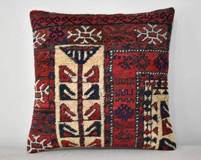 Antique Tribal Pillow Cover Sofa Rug 16'' x 16'' Made Of Antique Cushion Carpet - image 1 of 4