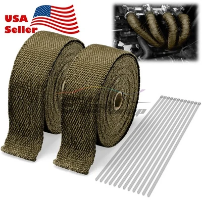 Cinta térmica de aislamiento de cabezal de escape de titanio de 2 rollos de 2" 50 pies Foto 1 de 4