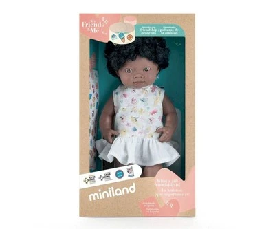 Muñeca bebé Miniland Educativa My Friends & Me niña africana vestida 38 cm Foto 1 de 2