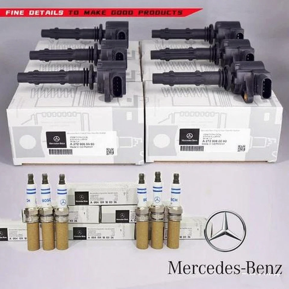 6×Ignition Coils & Spark Plugs UF535 19005267 for Mercedes C250 GL450 ML350 OEM - Image 1 of 4