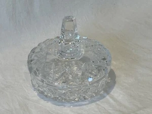 Lead Crystal Cut Glass Jewellery/Trinket Box/Ring Holder - Picture 1 of 2