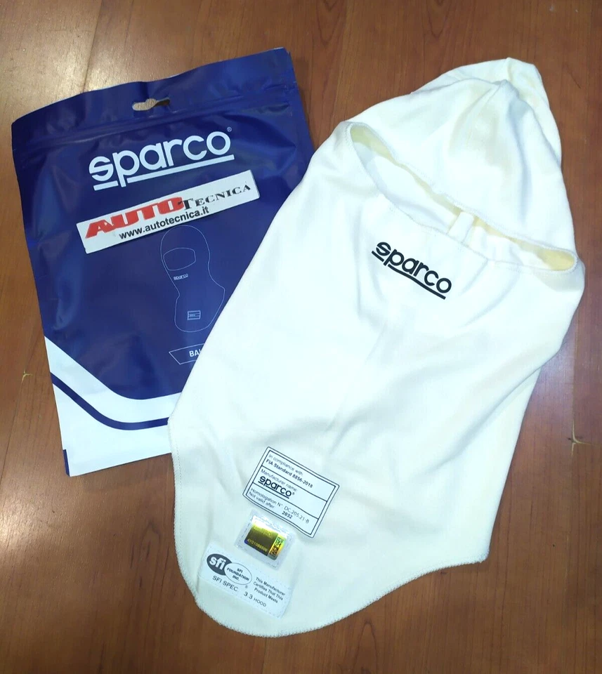 SOTTOCASCO IGNIFUGO SPARCO COLORE BIANCO OMOLOGATO FIA 8856 2018 BALACLAVA - Immagine 1 di 1