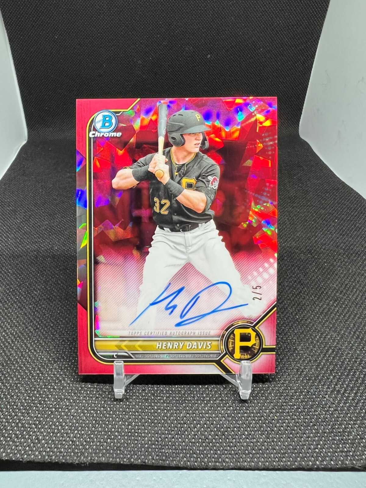 2022 Bowman Baseball Sapphire Henry Davis Prospect Auto RED Refractor 2/5