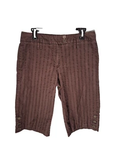 Cato Capri Shorts Womens 12 Brown Petal Pushers Classic Wide Leg Versatile - Picture 1 of 9