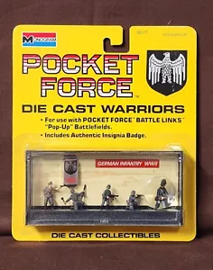 1990 Monogram Pocket Force Die Cast Warriors German Infantry WWII 8077 NOC - Picture 1 of 10
