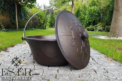 Ungarischer Gulaschkessel aus Gusseisen 10.5 L mit passendem Gusseisendeckel