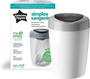 Cubo de eliminación de pañales Tommee Tippee Simplee Sangenic, gris - Imagen 1 de 8