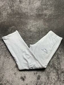Men Kappa Flat Front Athletic Sweatpants Size Small Solid Grey Pockets Logo 