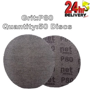 Disco de malla de lijado Mirka Autonet 150 mm 6" P80 50 discos pintura extracción de polvo - Imagen 1 de 1