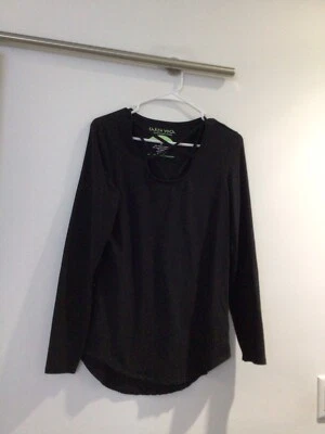 Camiseta Top Earth Yoga Mujer Talla L Negra Manga Larga Sostenible Orgánica Básica Foto 1 de 4