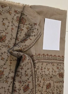 100% Pashmina Shawl -- Rich "Chai Latte"/rose/yellow  -- Vintage Estate, NWT!! - Picture 1 of 16