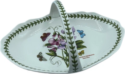 Portmeirion Botanic Garden Bread Basket Oval Sweet Pea Cover