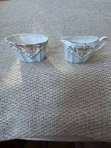 Antique 19th Century Porcelain Beaded Coffee Creamer & Sugar - Germany - Austria - Picture 1 of 19