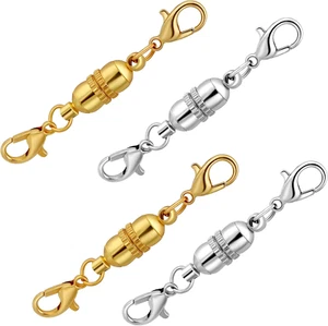 Magnetic Necklace Clasps and Closures,Gold and Silver Plated Necklace Extender,D - Picture 1 of 12