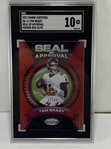 2021 Panini Certified Tom Brady Gem Mint 10 Seal of Approval 92/99 Card SP GOAT