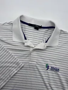 RLX Ralph Lauren Polo Shirt White with Green Stripes Stretch Short Sleeve Golf - Picture 1 of 10