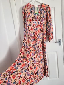 BNWT Boden Empire Midi Tea Dress Sz 16 L Milkshake Paradise - Picture 1 of 6