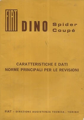 Manuale d'officina Fiat Dino 2000 Coupe e Spider - Immagine 1 di 2