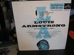 1954 LOUIS ARMSTRONG Sings The Blues 3x 7" RCA 45EP NEJC 1005 Jazz Blues VG+/VG+ - Picture 1 of 5
