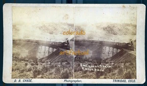RATON PASS NEW MEXICO ATCHISON TOPEKA & SANTA FE RAILROAD train Chase photo 1895 - Picture 1 of 2