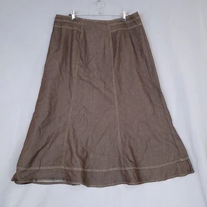 Cato Women's Skirt A-Line Midi Flare Back Zip Brown Size 16W - Picture 1 of 10
