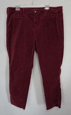 Lands End Red Velvet Burgundy Raspberry High Rise Slim Pants Size 18W - Image 1 of 4