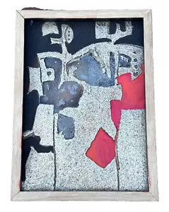 1987 Rudolf Contemporary Abstract Art Mixed Media Relief Painting Vtg Modern Mcm - Picture 1 of 16