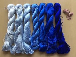 7bundles 100%natural mulberry silk,hand-dyed embroidery blue silk floss/thread - Picture 1 of 12