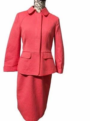 Vestido Pendleton Sin Mangas y Chaqueta Manga Larga Traje Rosa Coral Talla 6 Foto 1 de 4