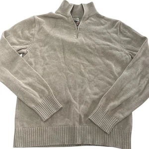 J Crew Sweater Mens Medium Half Zip Pullover Mock Neck Casual Preppy Cotton - Picture 1 of 7