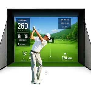 Redes de recinto de simulador de golf de 10 x 8 pies jaula de golf interior resistente para el hogar y la práctica - Imagen 1 de 11