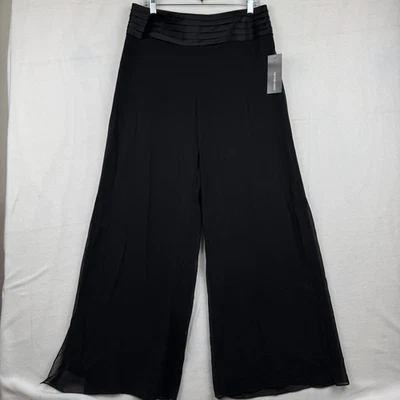 Pantalones Palazzo Victor Costa Pierna Ancha Negros Talla 12 Formal Noche Fiesta Foto 1 de 4