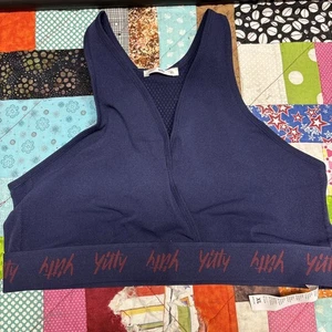 Nuevo Sujetador Deportivo Fabletics Yitty Azul Marino Frente Cruzado Bralette Talla XL Nylon Elastano - Imagen 1 de 4