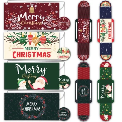 MERRY Cute Christmas Money Wallets Pack of 4/8/12– Xmas Money Wallets for Cash Gifts