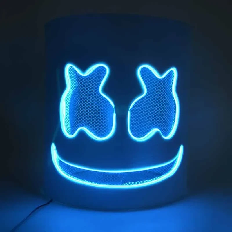 New LED Marshmello Mask Luminous DJ Dance Party Cosplay Costume – Fast Shipping - Image 1 of 1