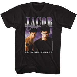 Twilight - Jacob 90s Style - American Classics - Solid Black Adult Short Sleeve - Picture 1 of 3