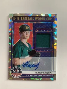2023 Panini Stars & Stripes Jackson Grounds CRACKED ICE JERSEY AUTO 23/23 - Picture 1 of 3