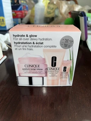Clinique Hydrate & Glow 3pc Set, Hydrator, Mask and Eye Concentrate NIB - Image 1 of 3