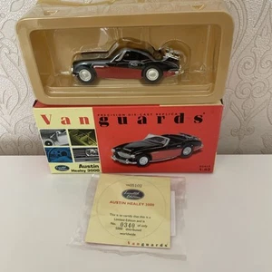 Lledo 1:43 Vanguards VA05102 Austin Healey Open Top Black & Red - Picture 1 of 7