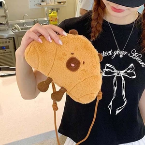 Cute Bread Capybara Shoulder Bag Large Capacity Creative Cartoon Pouch Gifts - Picture 1 of 12