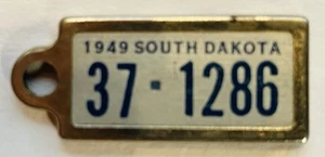 South Dakota 1949 DAV Disabled American Veterans License Plate Tag Key Chain. - Picture 1 of 2